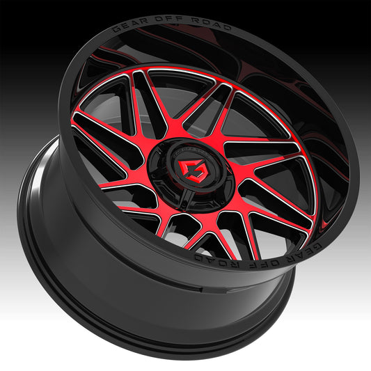 Gear 761MBR 20x12 5x5/ 5x135 -44mm Black/Red Wheel Rim 20" Inch 761MBR-2120844